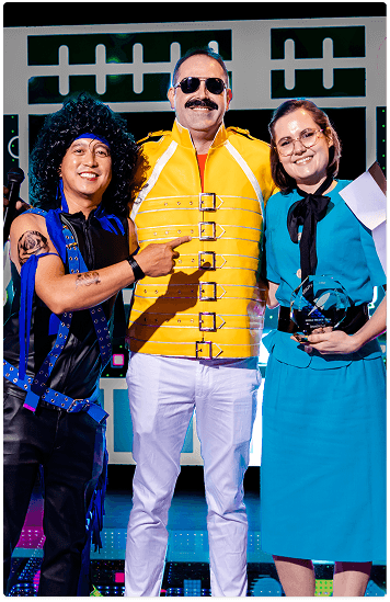 Launch That team in costume at an awards celebration