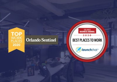 Best Place to Work Badges from Orlando Sentinel and Orlando Business Journal